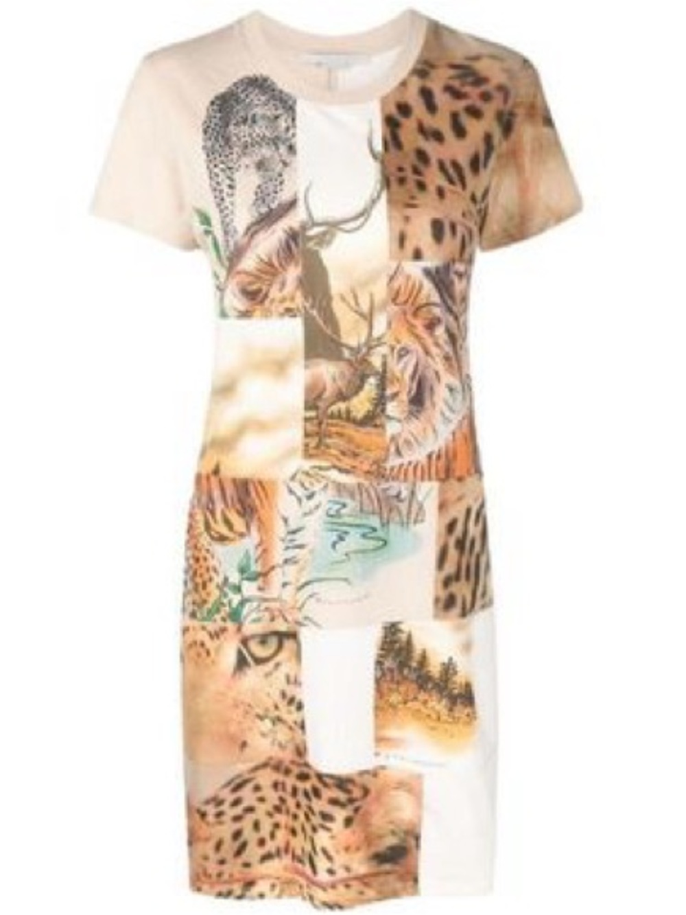 NWOT Stella McCartney Printed Cotton Jersey Dress Safari Animals Size 8 IT 44